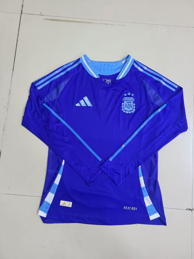 AAA Quality Argentina 2024 Away Blue Long Soccer Jersey(Player)